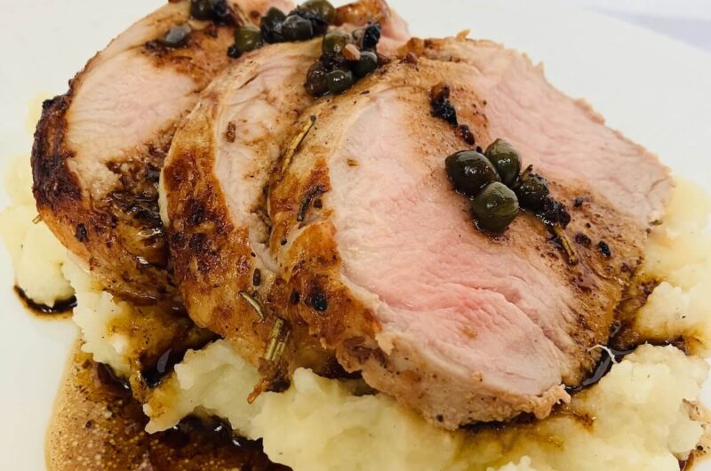 Roasted Pork Tenderloin with Caper Sauce