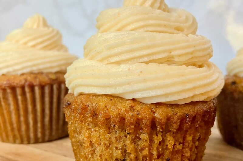Carrot Cake Cupcakes with Browned Butter Cream Cheese Frosting