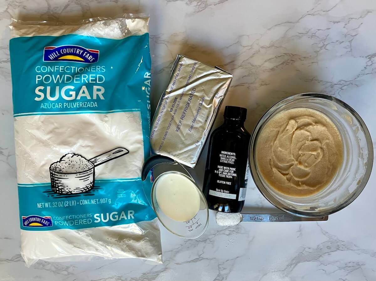 ingredients for cream cheese frosting