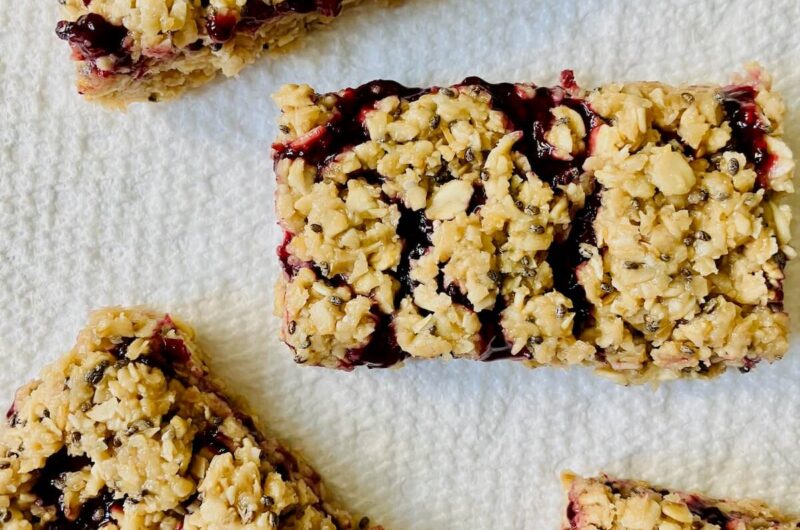 Peanut Butter and Jelly Granola Bars (No Bake)