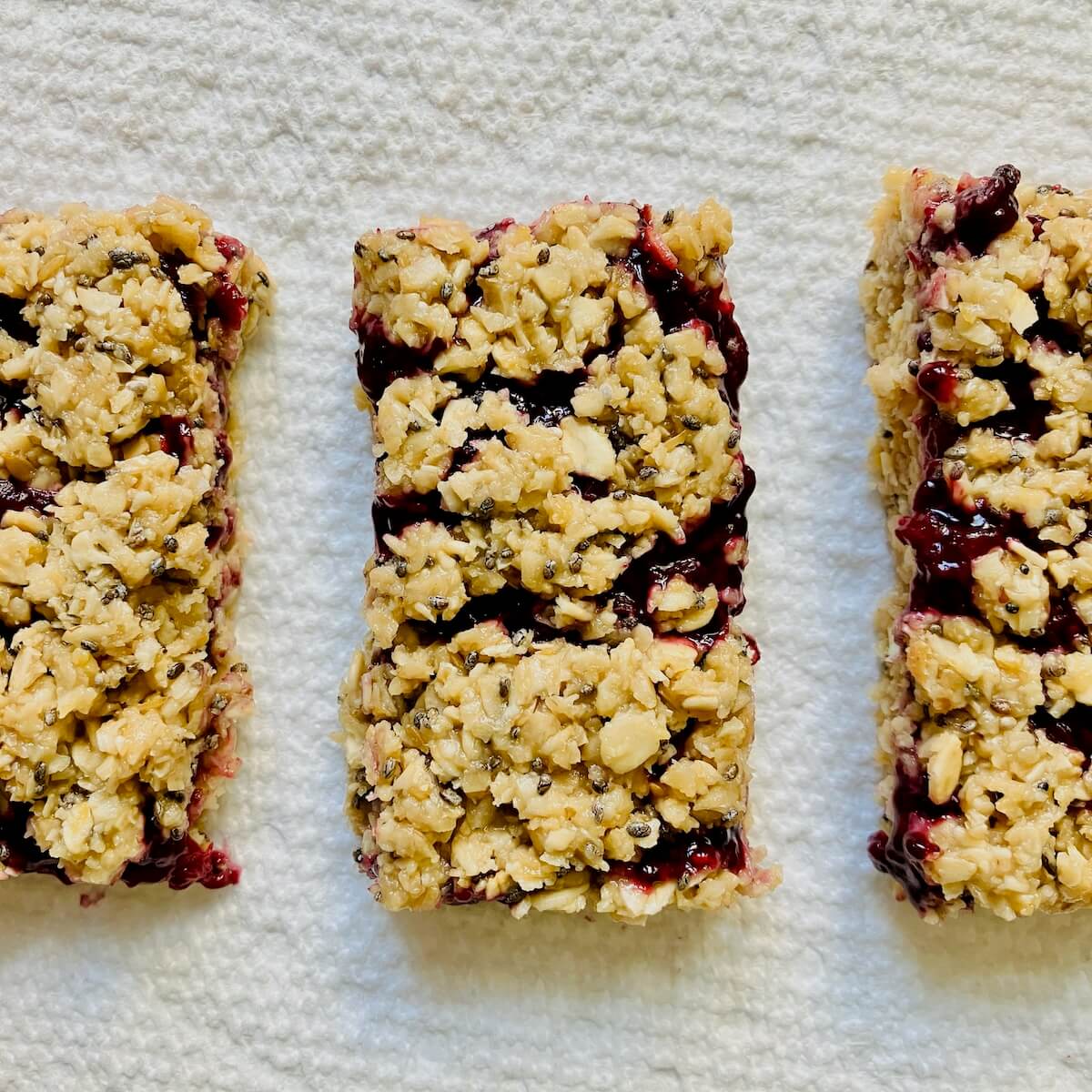 three berry bars on a white background