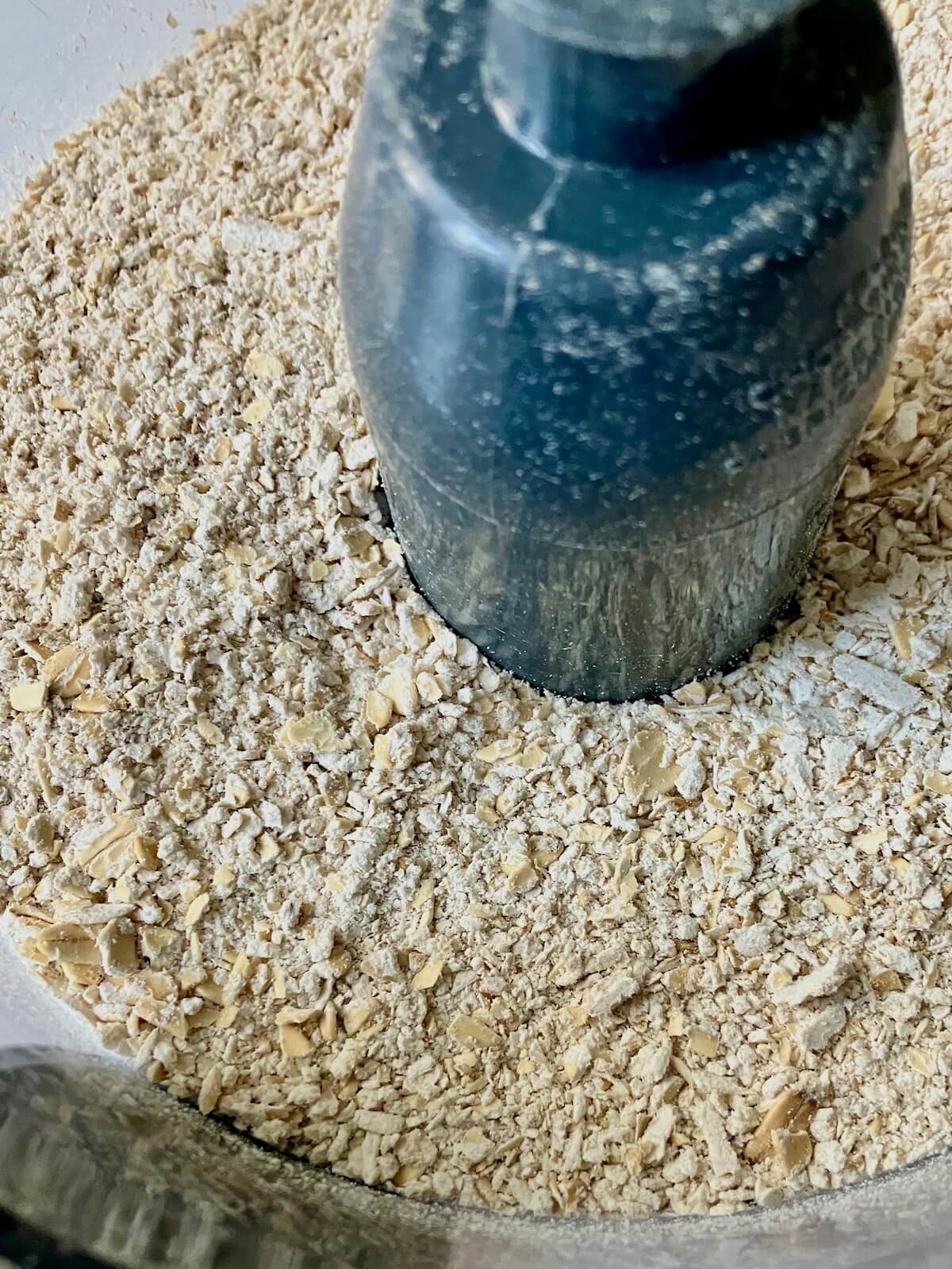 oats in food processor, lightly ground